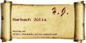 Harbach Júlia névjegykártya